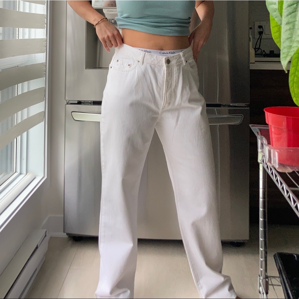 American vintage white denim jeans